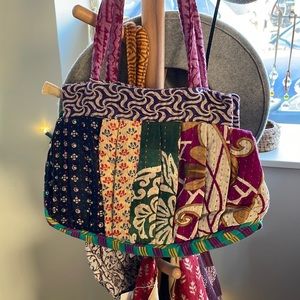 Boho Patchwork Kantha Stitch Sari Handbag Summer Festival Bag